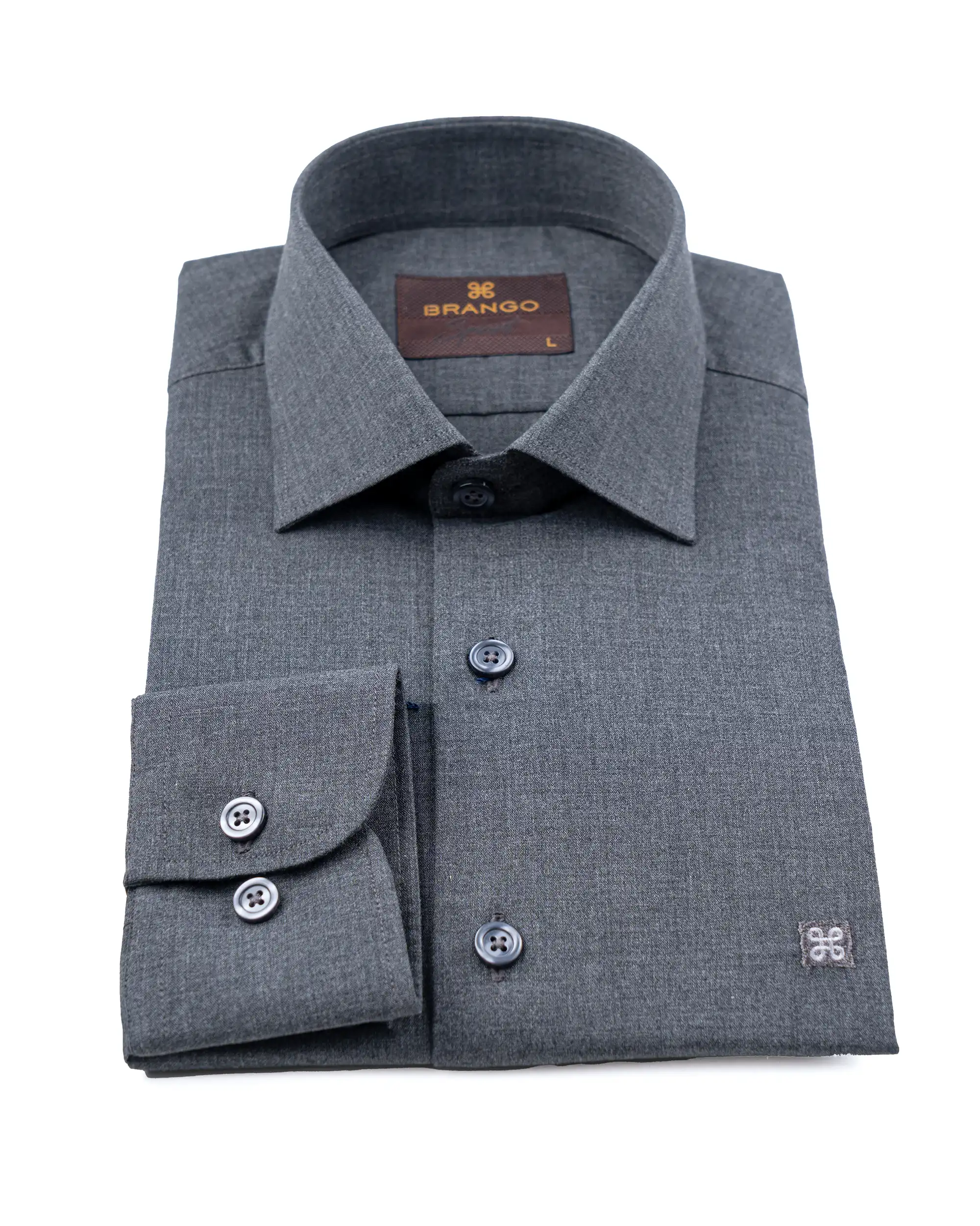 پیراهن آستین بلند ملانژ پنبه